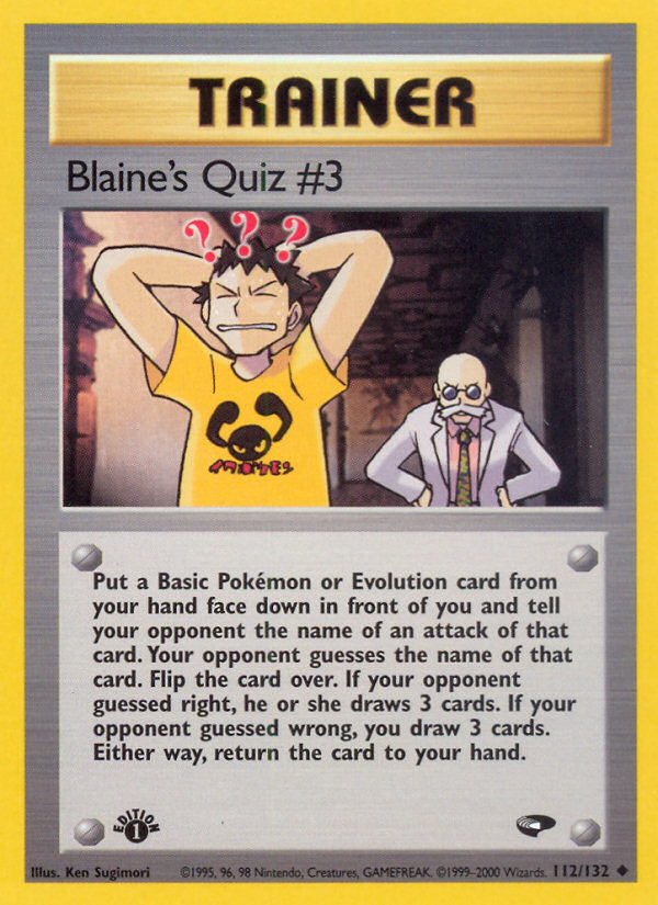 Blaine's Quiz #3 (112/132) [Gym Challenge 1st Edition] | GnG Games