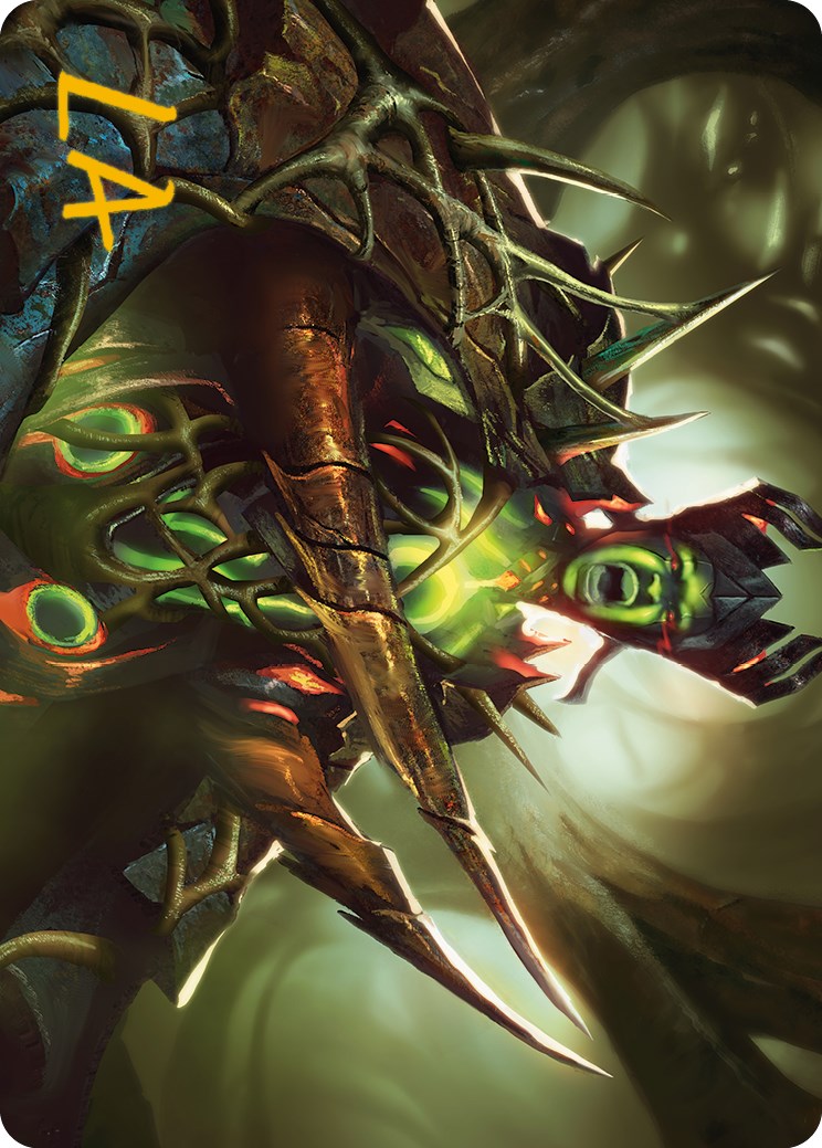 Maze's Mantle Art Card (Gold-Stamped Signature) [Phyrexia: All Will Be One Art Series] | GnG Games
