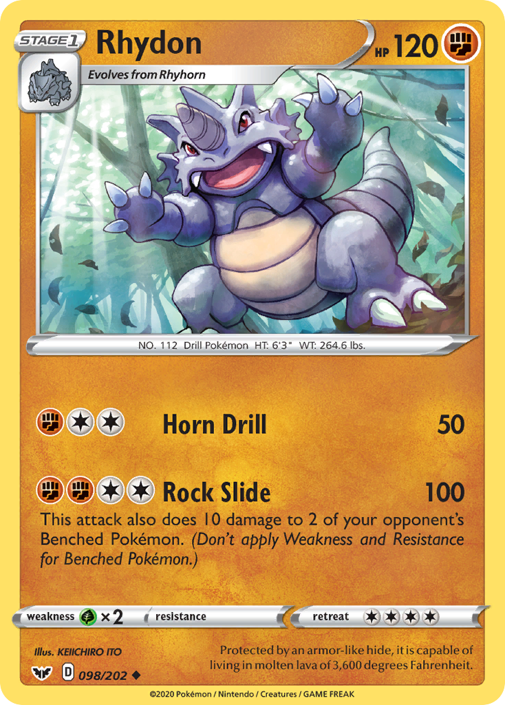 Rhydon (098/202) [Sword & Shield: Base Set] | GnG Games