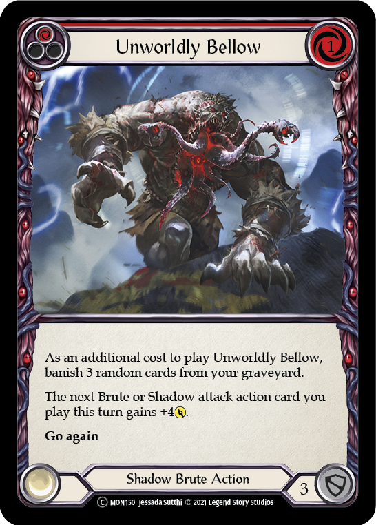 Unworldly Bellow (Red) (Rainbow Foil) [U-MON150-RF] Unlimited Edition Rainbow Foil | GnG Games