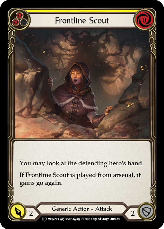 Frontline Scout (Yellow) (Rainbow Foil) [U-MON273-RF] Unlimited Edition Rainbow Foil | GnG Games