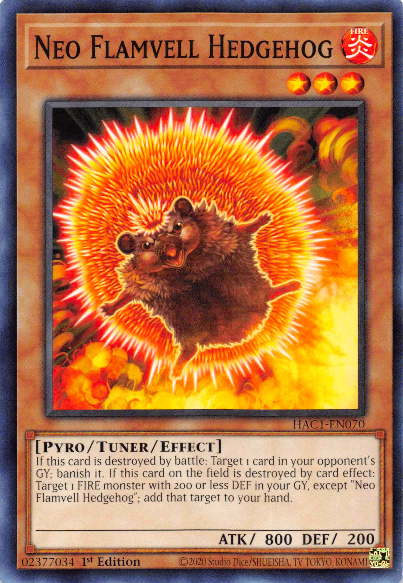 Neo Flamvell Hedgehog [HAC1-EN070] Common | GnG Games