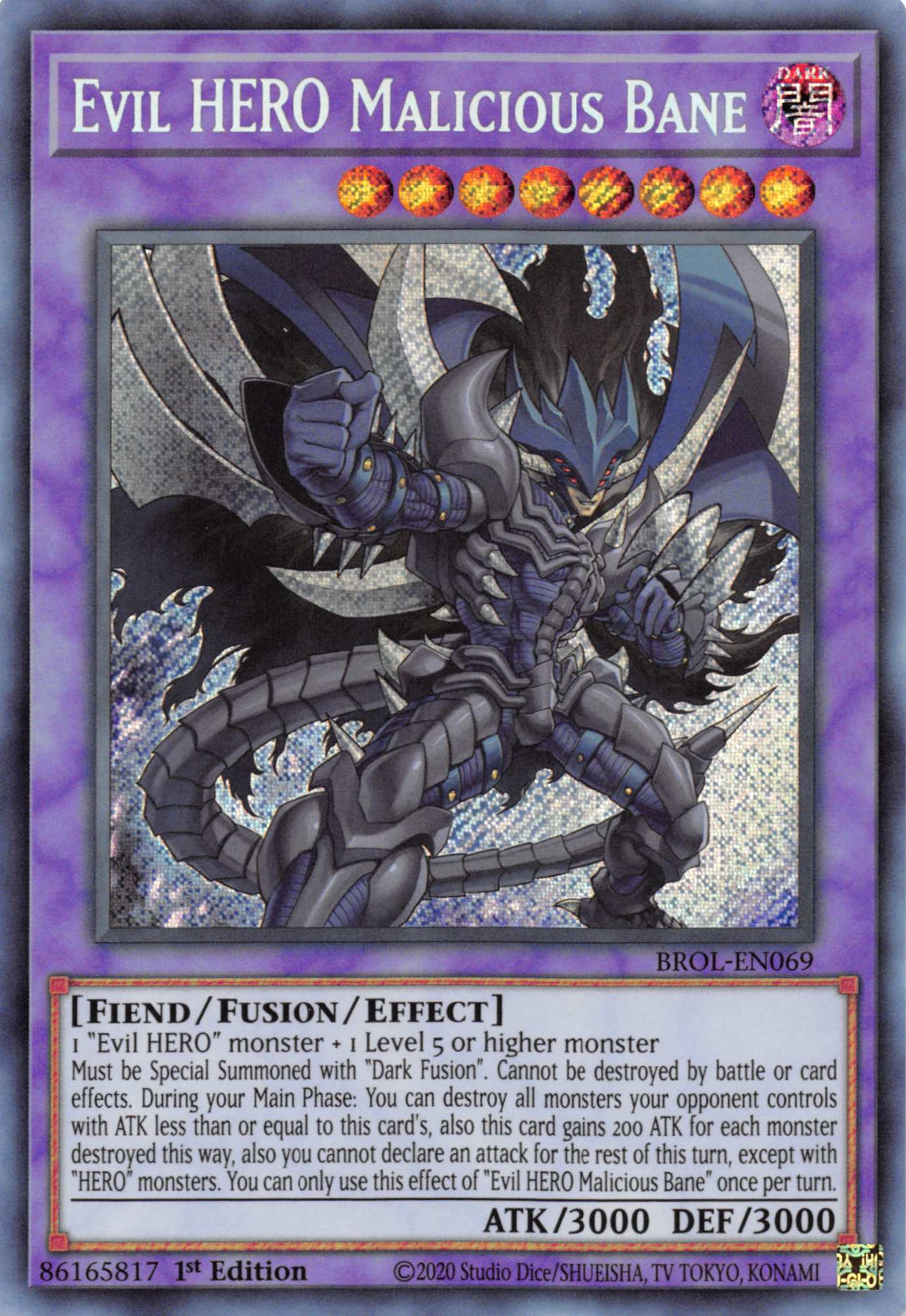 Evil HERO Malicious Bane [BROL-EN069] Secret Rare | GnG Games