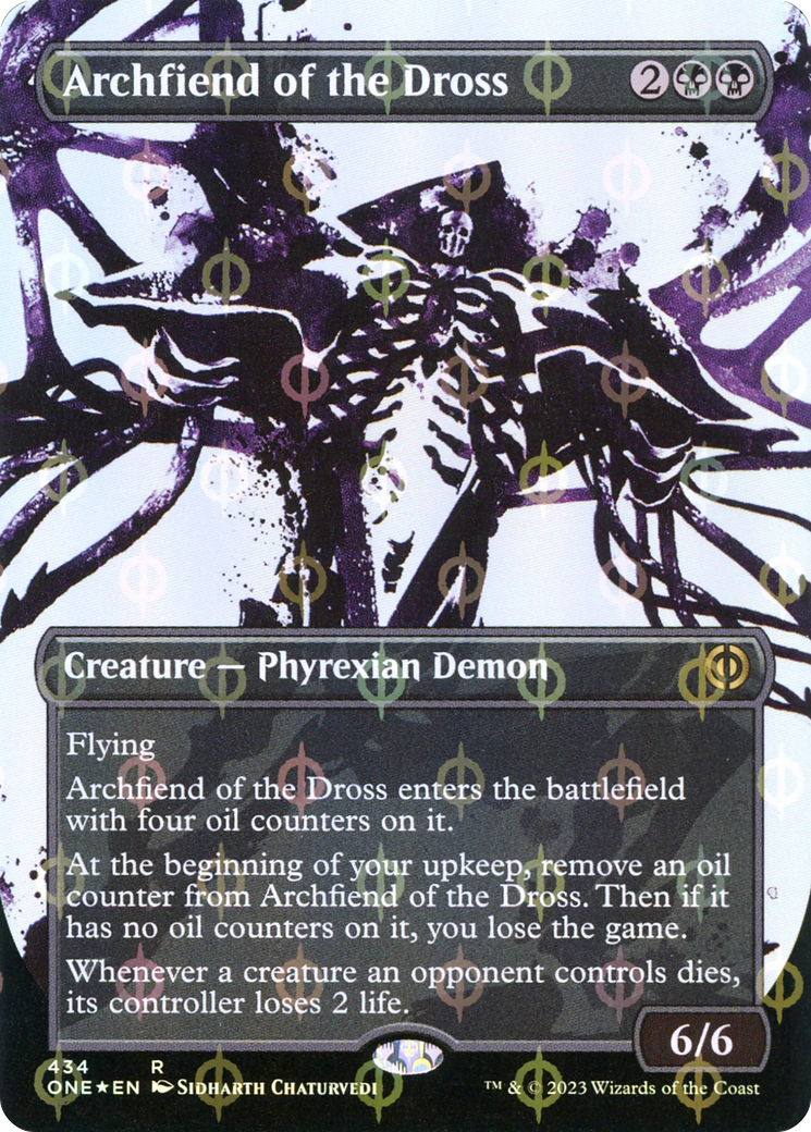 Archfiend of the Dross (Borderless Ichor Step-and-Compleat Foil) [Phyrexia: All Will Be One] | GnG Games