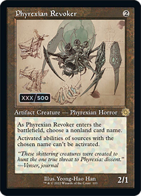 Phyrexian Revoker (Retro Schematic) (Serial Numbered) [The Brothers' War Retro Artifacts] | GnG Games