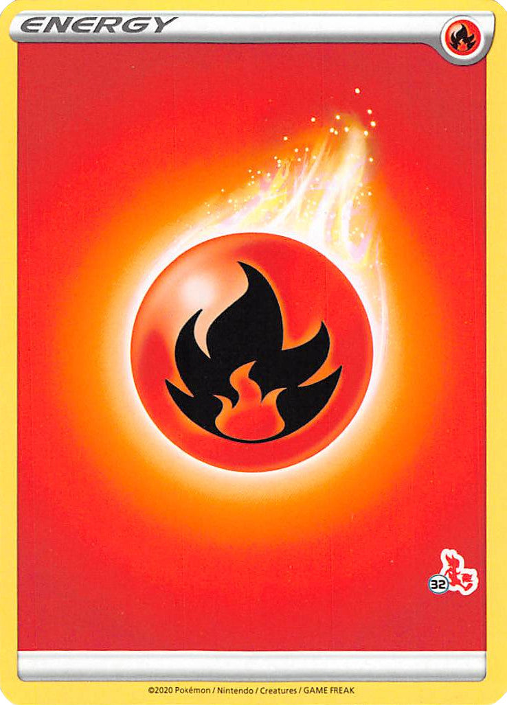 Fire Energy (Cinderace Stamp #32) [Battle Academy 2022] | GnG Games