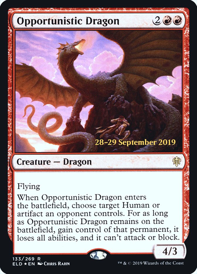 Opportunistic Dragon  [Throne of Eldraine Prerelease Promos] | GnG Games