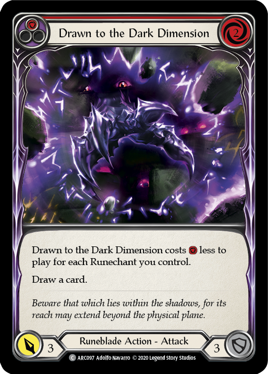 Drawn to the Dark Dimension (Red) [ARC097] Unlimited Edition Rainbow Foil | GnG Games