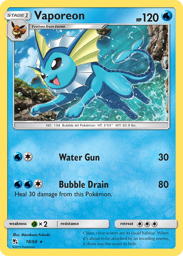 Vaporeon (18/68) [Sun & Moon: Hidden Fates] | GnG Games