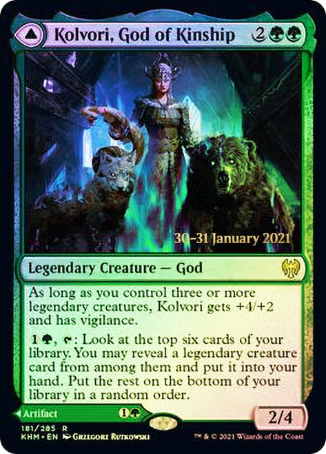 Kolvori, God of Kinship // The Ringhart Crest   [Kaldheim Prerelease Promos] | GnG Games